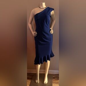 Chic Asymmetrical Blue Dress
